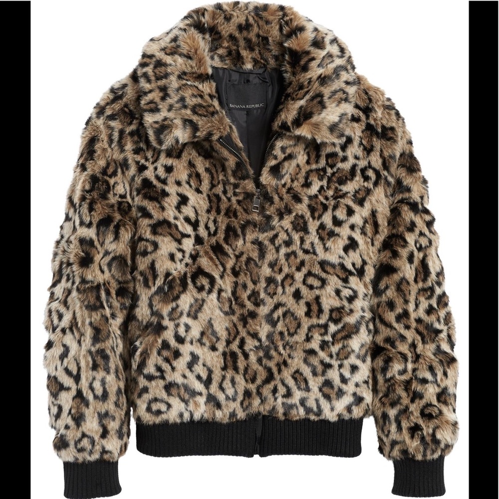 Leopard Banana Republic bomber jacket